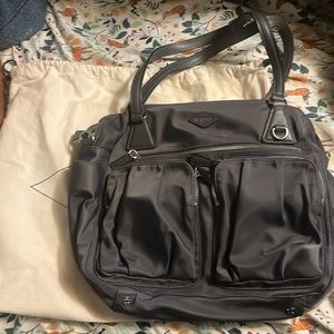 MZ Wallace Nylon dark grey beautiful tote in like new tote